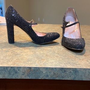 Black glitter Mary Janes